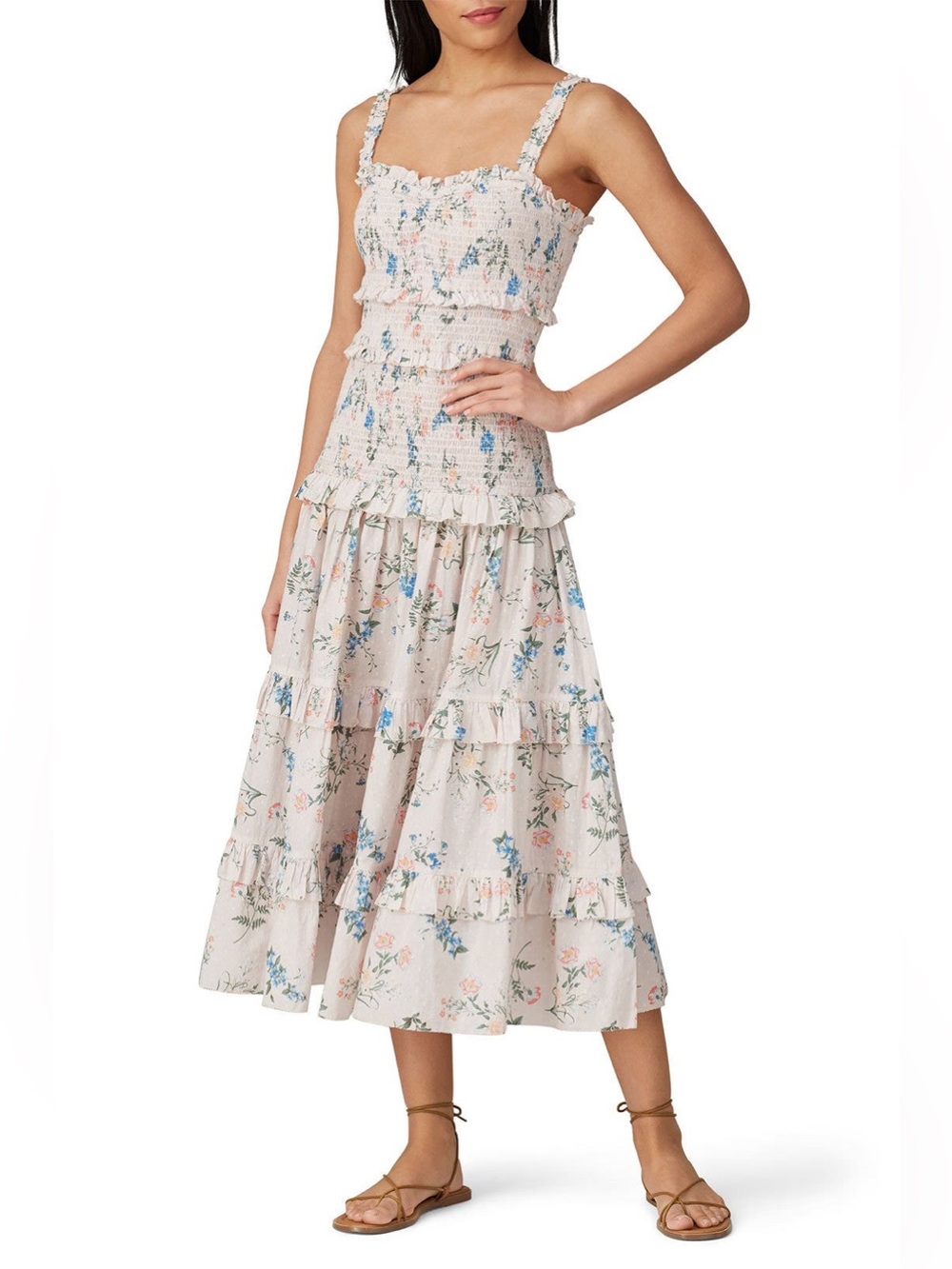 Saylor Althea Dress Floral Print Midi Dress S